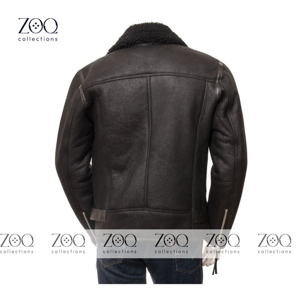 Mens Fur Leather Jacket - Handmade Genuine Leather Fur Jacket - Gift for Him Motorbike Jacket Cosplay Costume