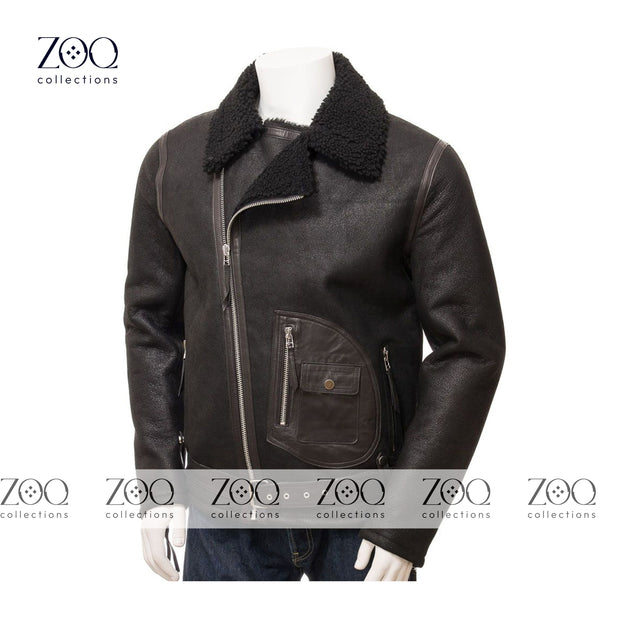 Mens Fur Leather Jacket - Handmade Genuine Leather Fur Jacket - Gift for Him Motorbike Jacket Cosplay Costume